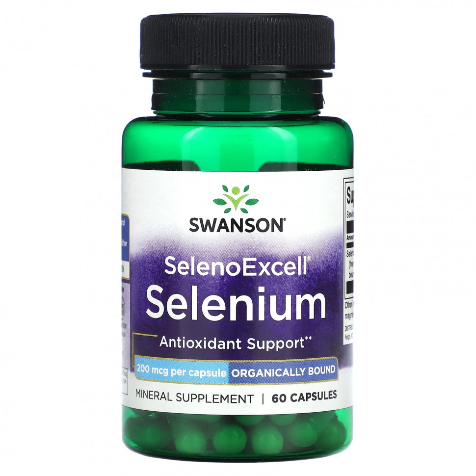 ���� ������ (Iherb) Swanson, SelenoExcell, �����, 200 ���, 60 ������, ������ �� 760 ���