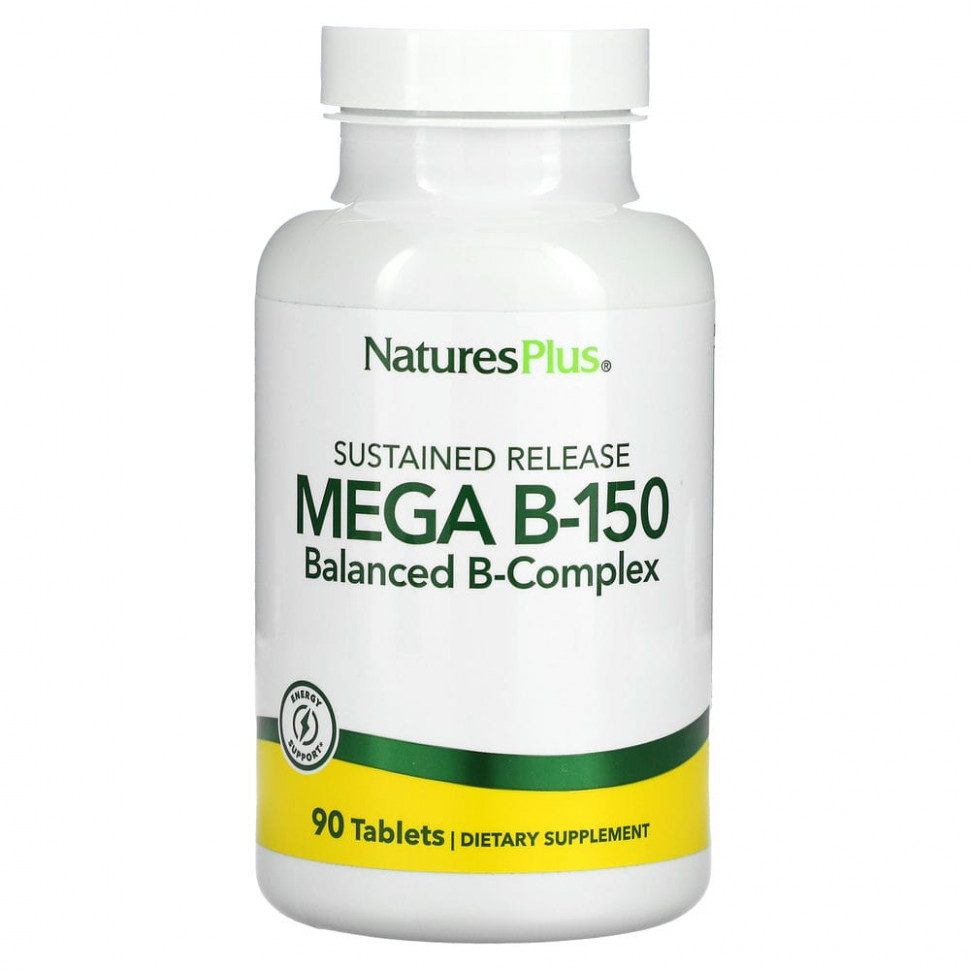 ���� ������ (Iherb) NaturesPlus, Mega B-150 � ����������� ��������������, ���������������� �������� ��������� ������ B, 90 ��������, ������ �� 5620 ���