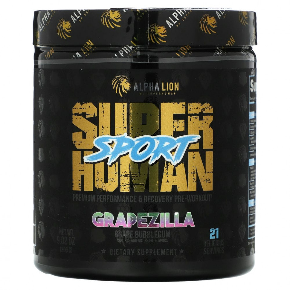 ���� ������ (Iherb) ALPHA LION, SuperHuman Sport, Grapezilla, ����������� ������, 256 � (9,02 �����), ������ �� 7520 ���