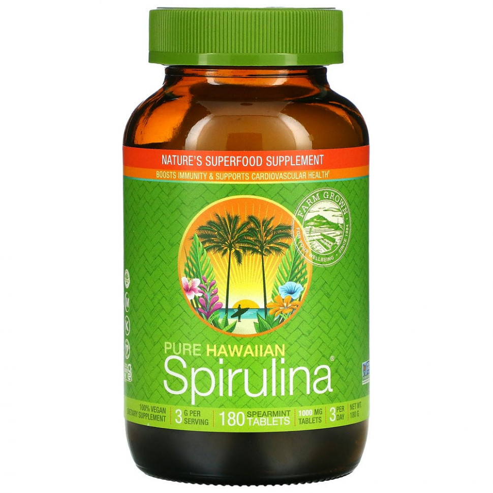 ���� ������ (Iherb) Nutrex Hawaii, Pure Hawaiian Spirulina, ���������� ����, 1000 ��, 180 ��������, ������ �� 4950 ���