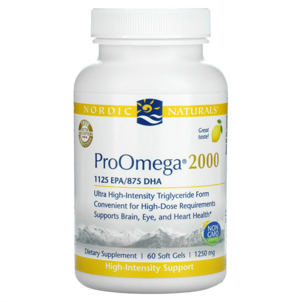 ���� ������ (Iherb) Nordic Naturals, ProOmega 2000, �����, 1250 ��, 60 ������ ����������� ������, ������ �� 7760 ���