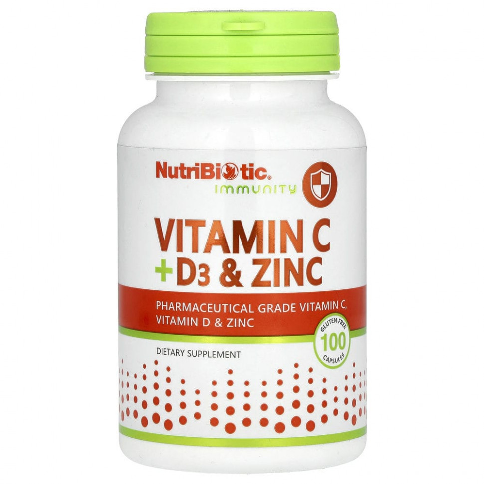 ���� ������ (Iherb) NutriBiotic, Immunity, �������� C + D3 � ����, 100 ������, ������ �� 1880 ���