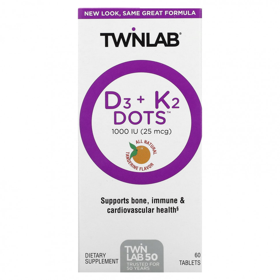   (Iherb) Twinlab, D3 Dots + K2,   , 1000  (25 ), 60     -     , -, 