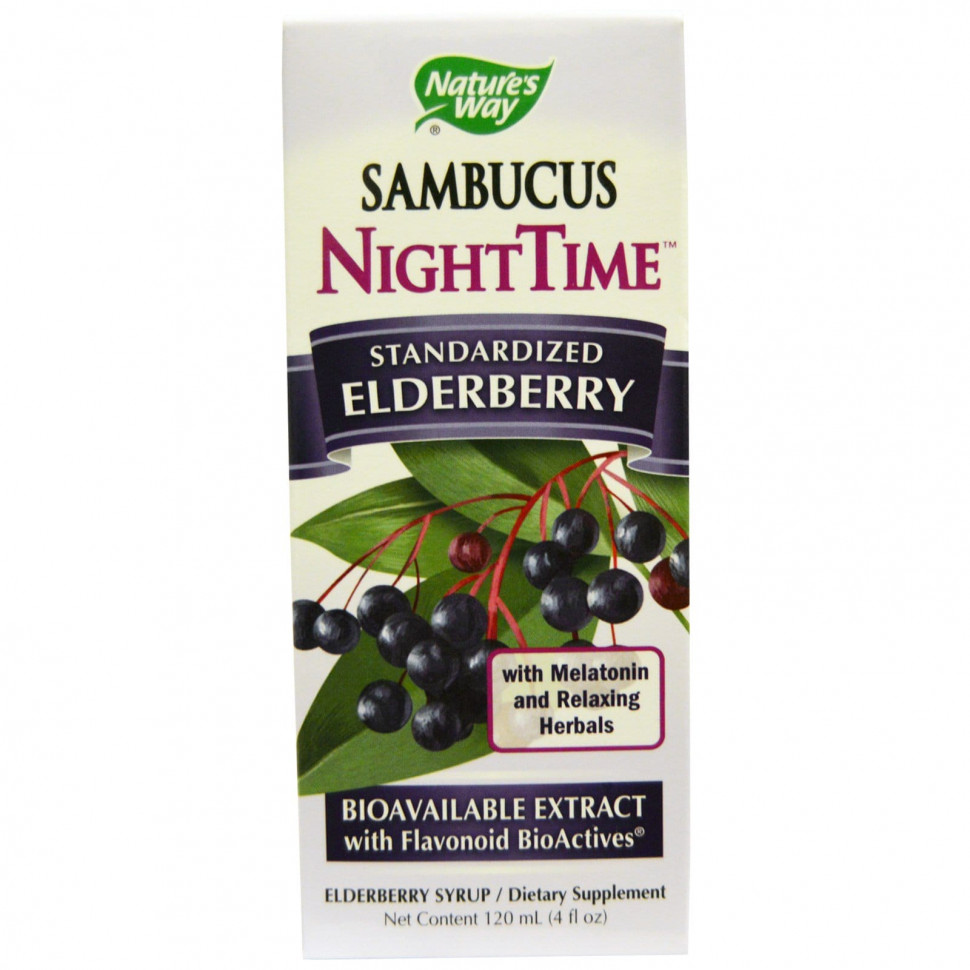   (Iherb) Nature's Way, Sambucus, NightTime,  , 120  (4 . )    -     , -, 