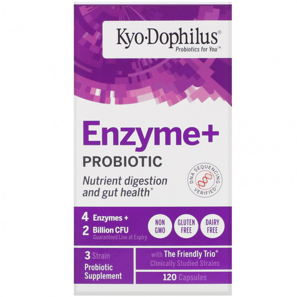 ���� ������ (Iherb) Kyolic, Kyo-Dophilus, Enzyme+, ���������, 2 ���� ���, 120 ������, ������ �� 5040 ���