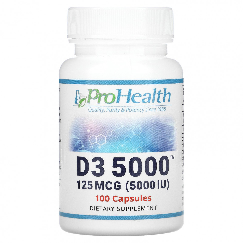 ���� ������ (Iherb) ProHealth Longevity, D3 5000, 125 ��� (5000 ��), 100 ������, ������ �� 2430 ���