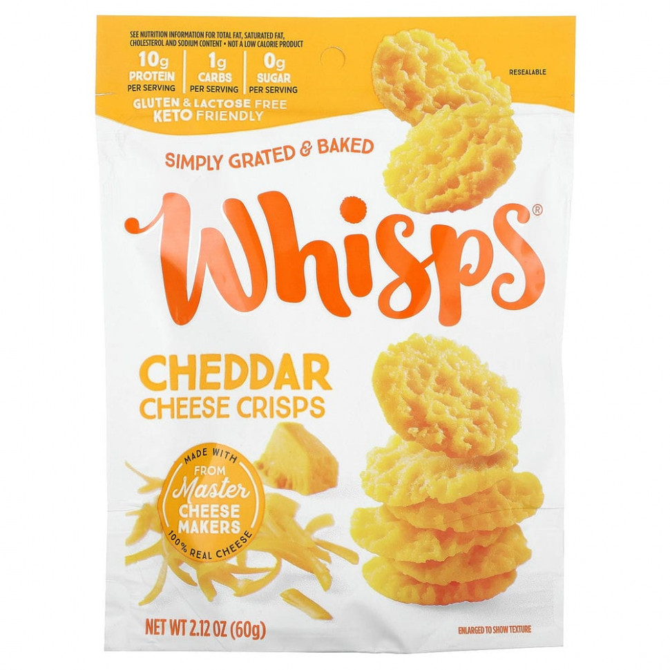 ���� ������ (Iherb) Whisps, Cheddar Cheese Crisps , 2.12 oz (60 g), ������ �� 850 ���