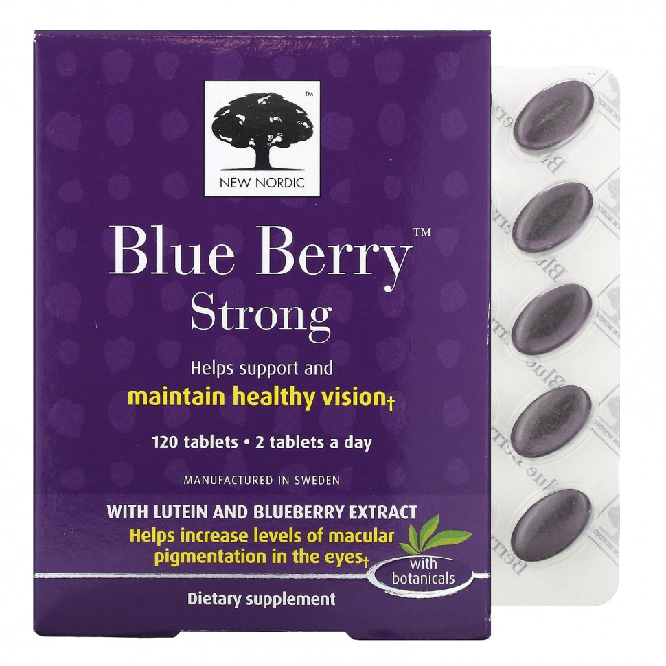   (Iherb) New Nordic US Inc, Blue Berry Strong, 120     -     , -, 