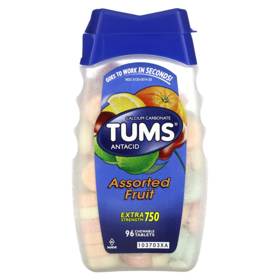 ���� ������ (Iherb) Tums, �������, �������������� ���� ��������, ��������� �������, 96 ����������� ��������, ������ �� 1960 ���