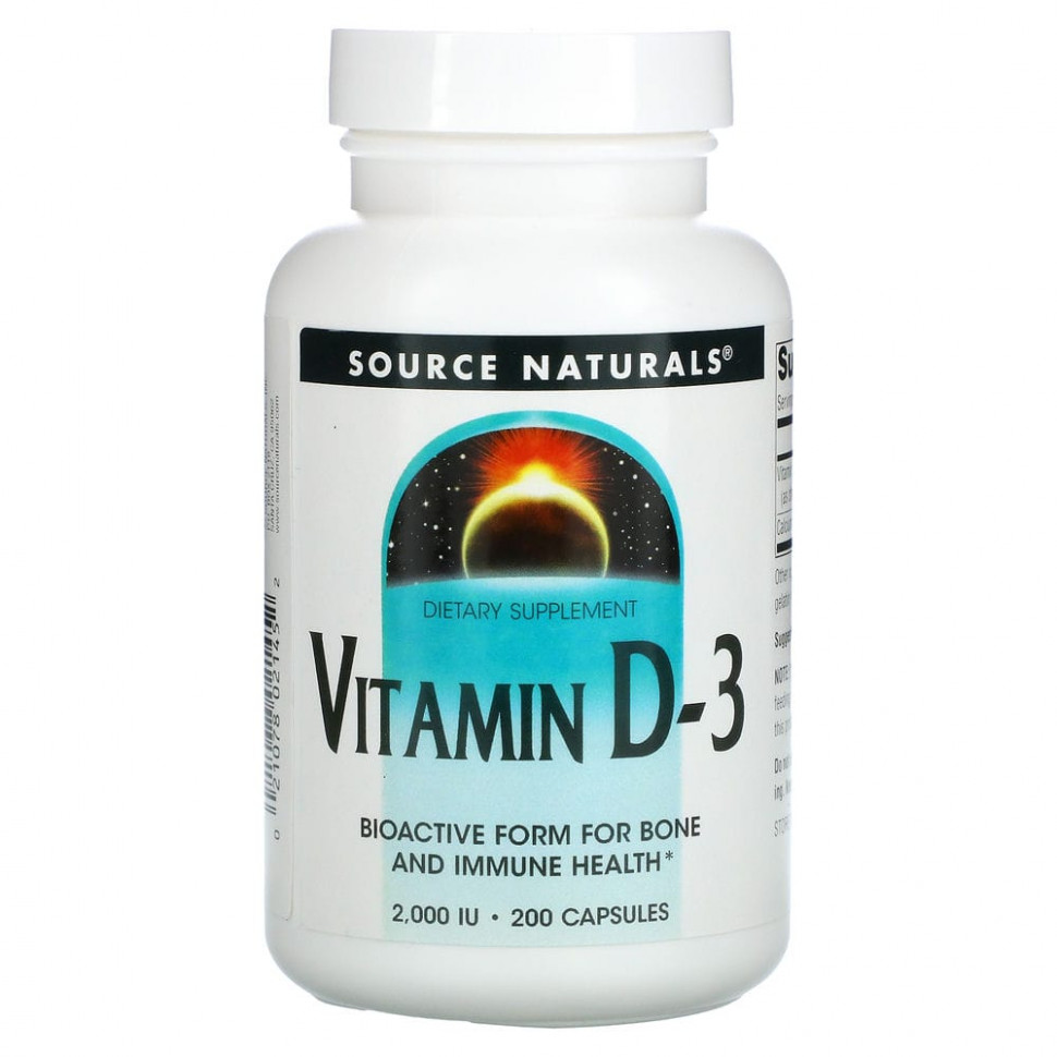   (Iherb) Source Naturals,  D3, 2000 , 200      -     , -, 