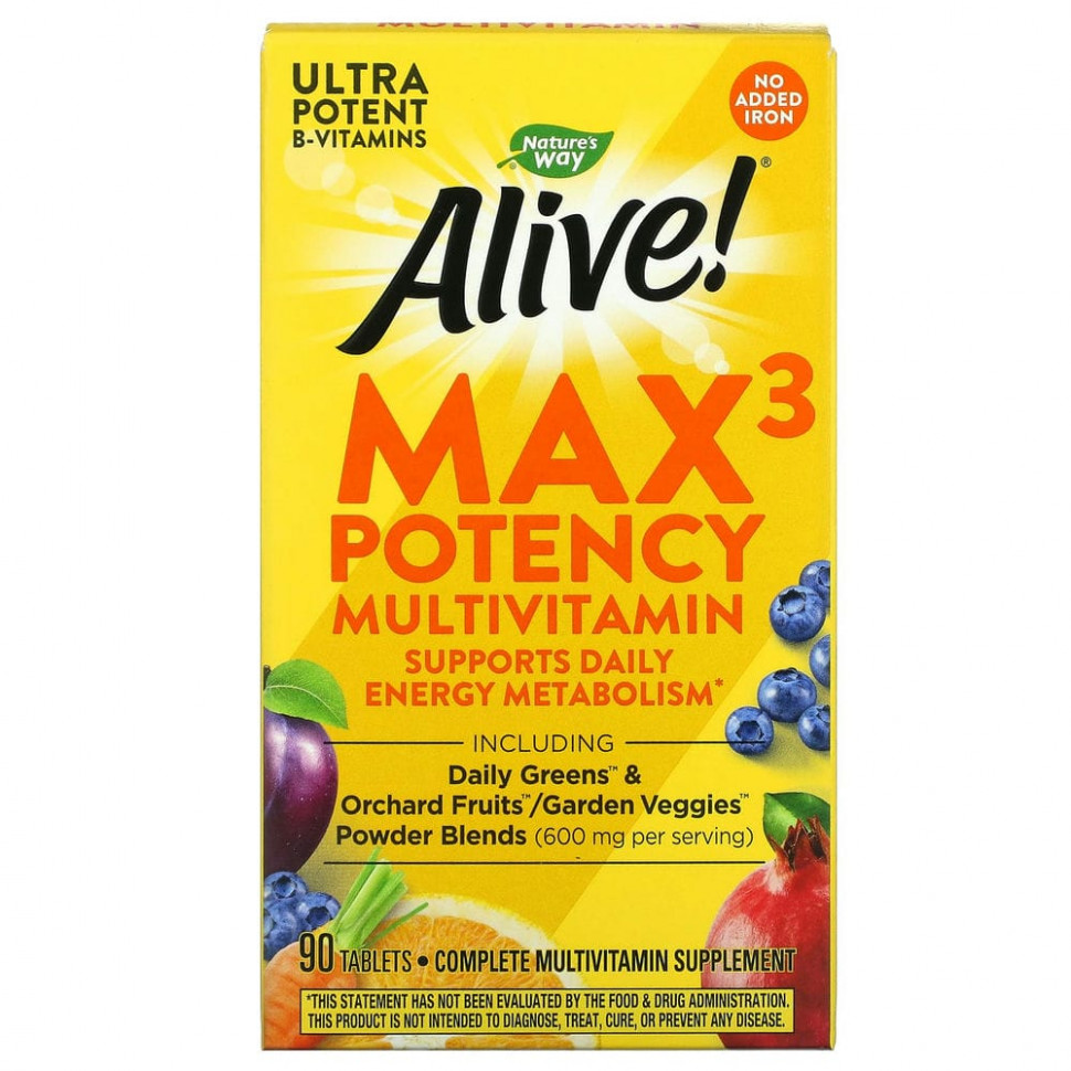   (Iherb) Nature's Way, Alive! Max3 Daily,  ,   , 90     -     , -, 