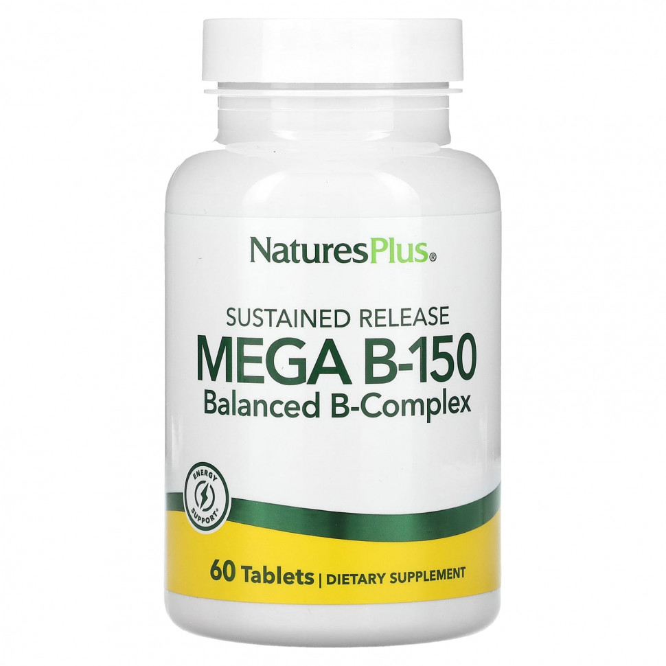 ���� ������ (Iherb) NaturesPlus, Mega B-150 � ����������� ��������������, 60 ��������, ������ �� 4430 ���