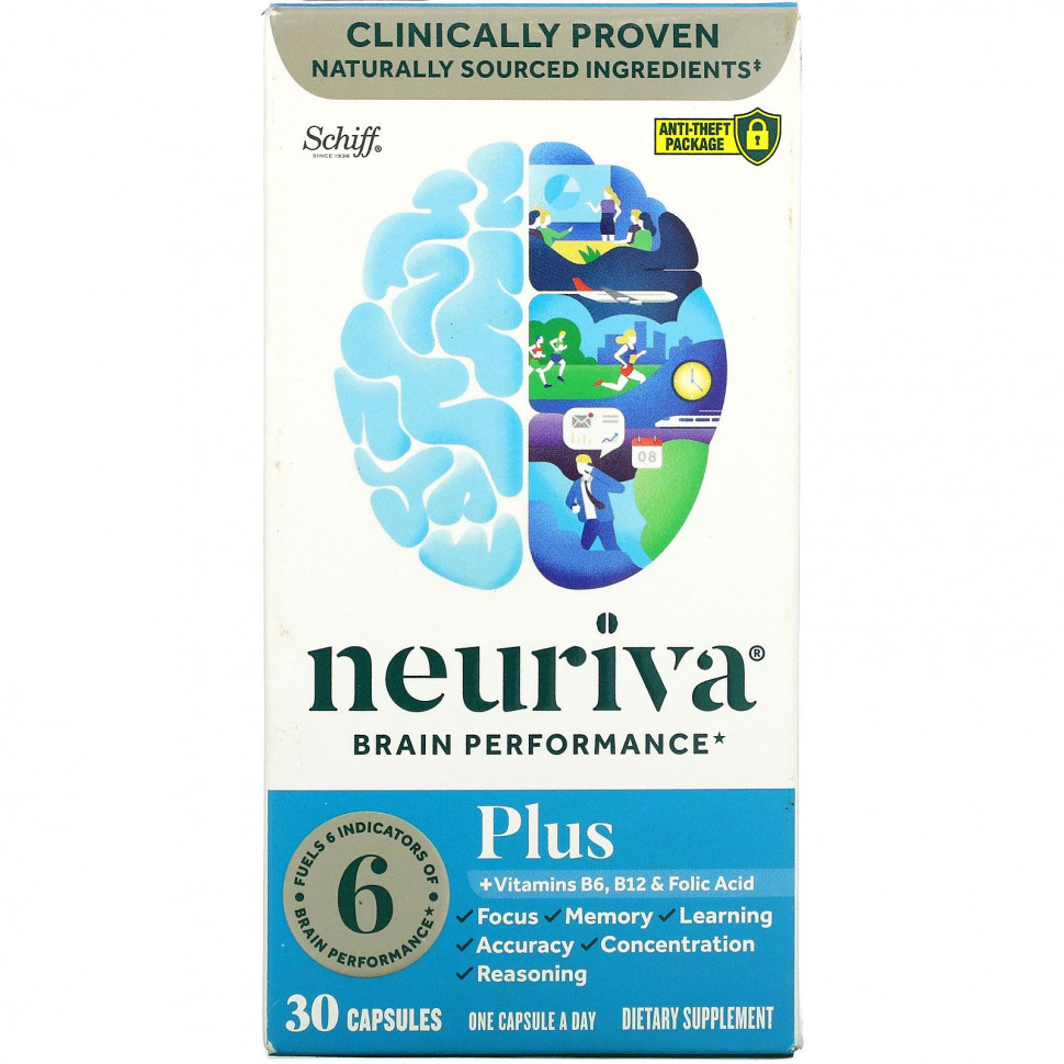   (Iherb) Schiff, Neuriva Brain Performance Plus, 30 Capsules    -     , -, 