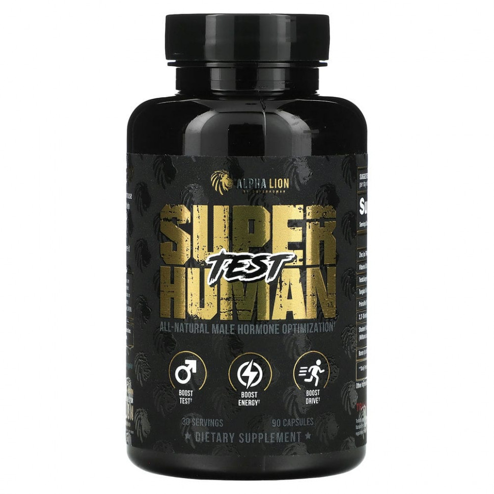 ���� ������ (Iherb) ALPHA LION, SuperHuman Test`` 90 ������, ������ �� 8630 ���