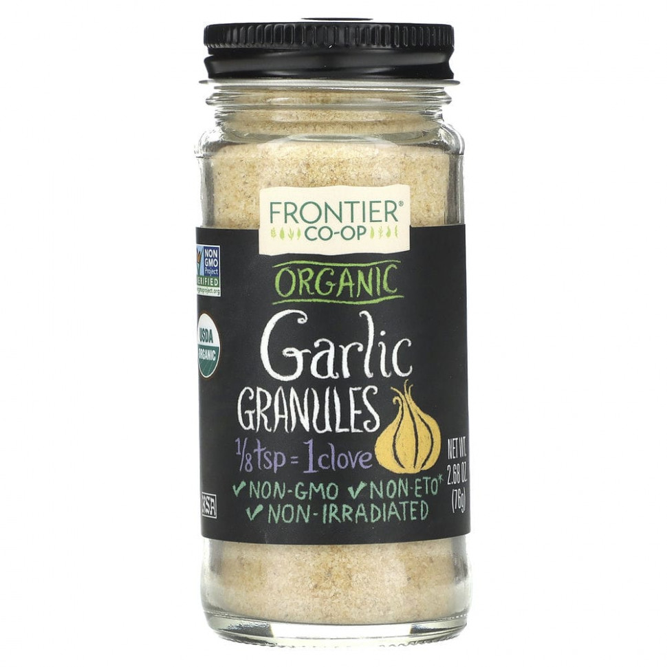   (Iherb) Frontier Co-op, Organic Garlic, Granules, 2.68 oz (76 g)    -     , -, 