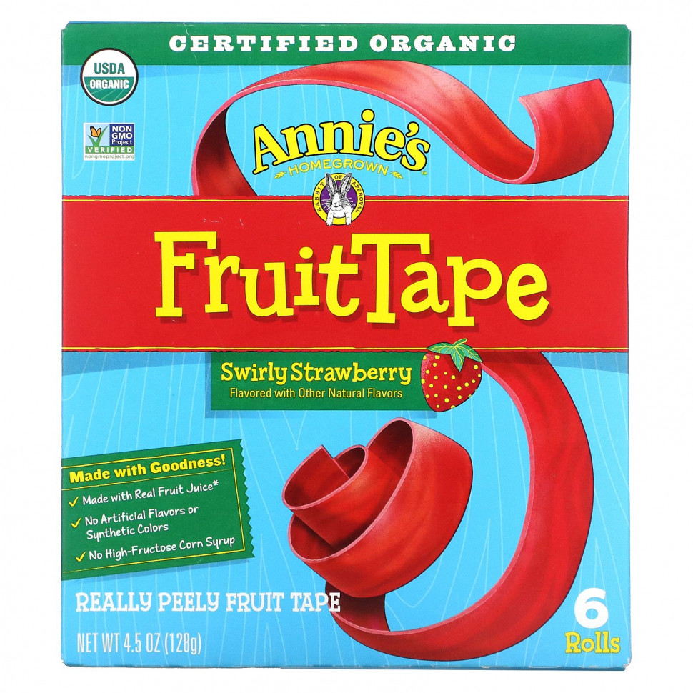 ���� ������ (Iherb) Annie's Homegrown, FruitTape, �������� �� ������ ��������, 6 �������, 128 � (4,5 �����), ������ �� 1690 ���