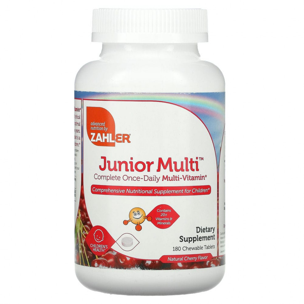 ���� ������ (Iherb) Zahler, Junior Multi, ������ ����� ��������������� ����� � 1 �������� � ����, ����������� �������� ����, 180 ����������� ��������, ������ �� 4890 ���