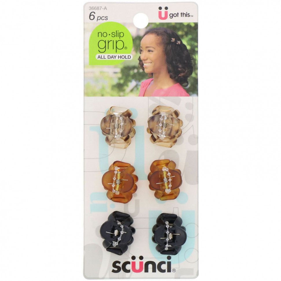   (Iherb) Scunci,  - No Slip Grip,  , 6     -     , -, 