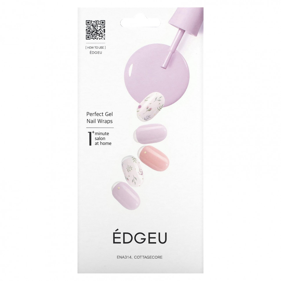 ���� ������ (Iherb) Edgeu, Perfect Gel Nail Wraps, ENT314, Cottagecore, ����� �� 16 �������, ������ �� 1710 ���