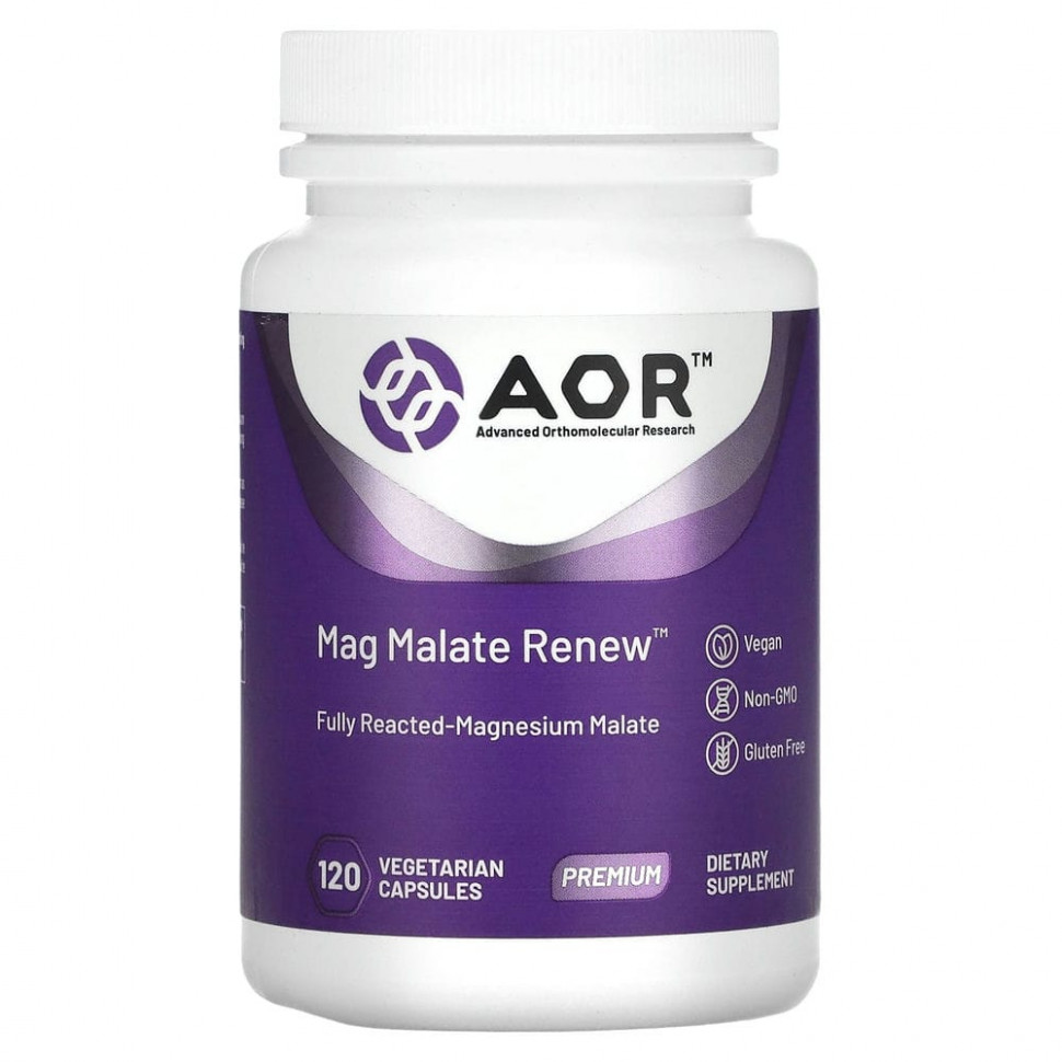   (Iherb) Advanced Orthomolecular Research AOR, Mag Malate Renew, 120      -     , -, 