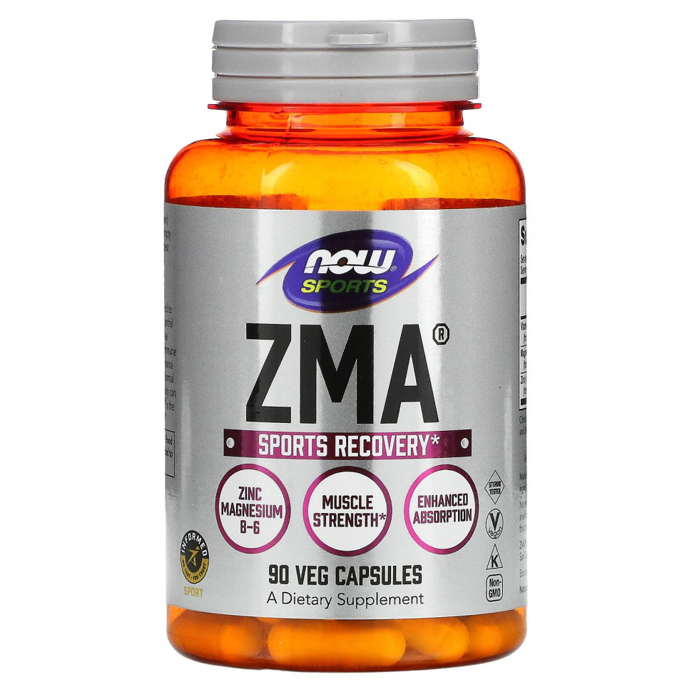 ���� ������ (Iherb) NOW Foods, Sports, ZMA, �������������� ����� ���������� ����������, 90 ������, ������ �� 3090 ���