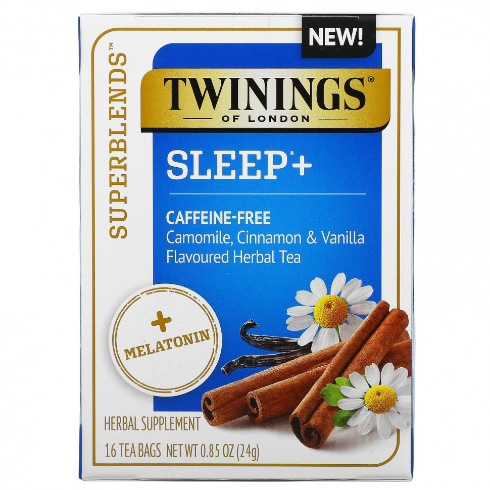 ���� ������ (Iherb) Twinings, Superblends, Melatonin, �������� ��� � ��������, ������� � �������, ��� �������, 16 ������ ���������, 24 � (0,85 �����), ������ �� 1350 ���