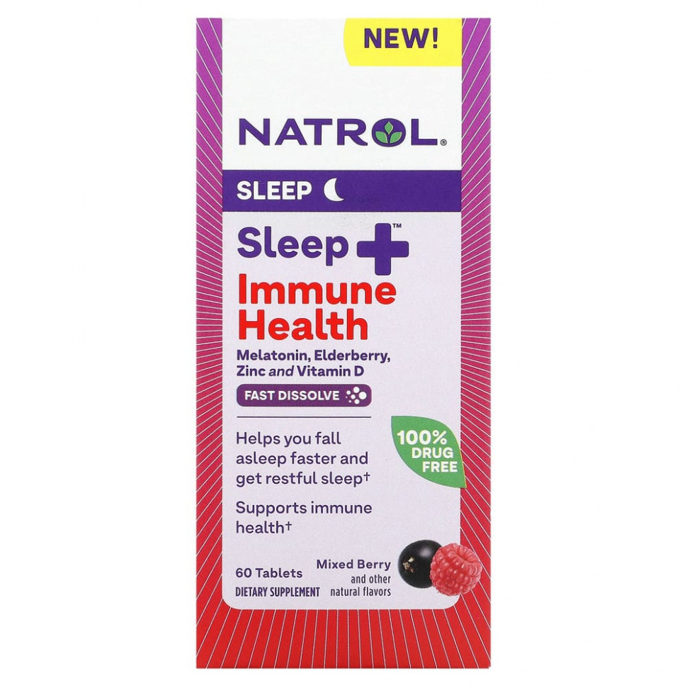 ���� ������ (Iherb) Natrol, Sleep + Immune Health, ������� �����, 60 ��������, ������ �� 2300 ���