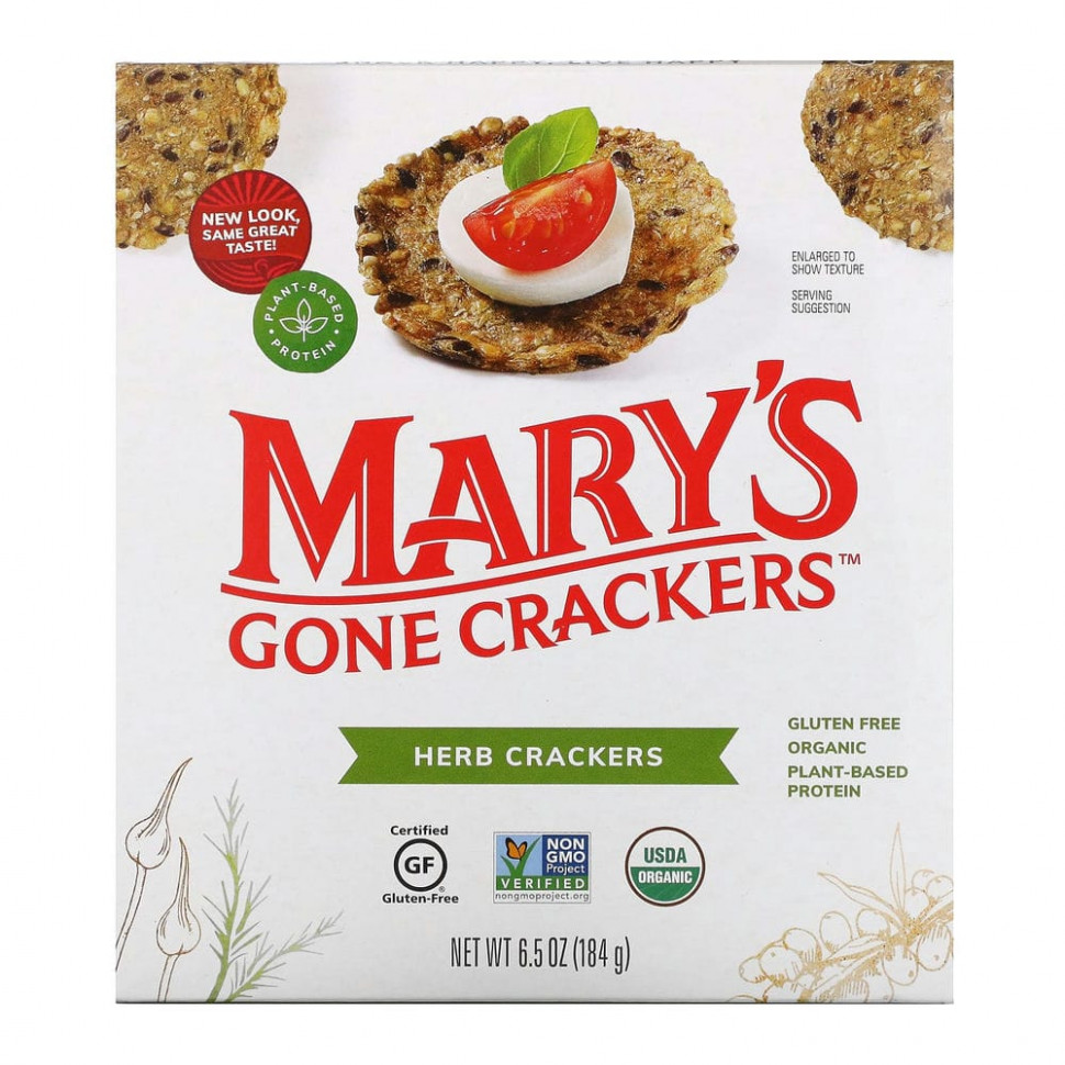 ���� ������ (Iherb) Mary's Gone Crackers, ������� � �������, 184 � (6,5 �����), ������ �� 1170 ���