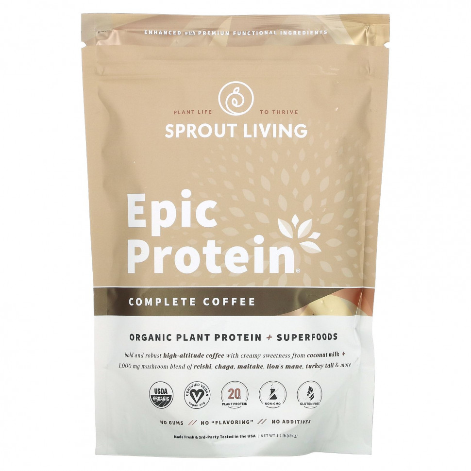 ���� ������ (Iherb) Sprout Living, Epic Protein, ������������ ������������ ������� � ���������, ������������ ����, 494 � (1,1 �����), ������ �� 7300 ���