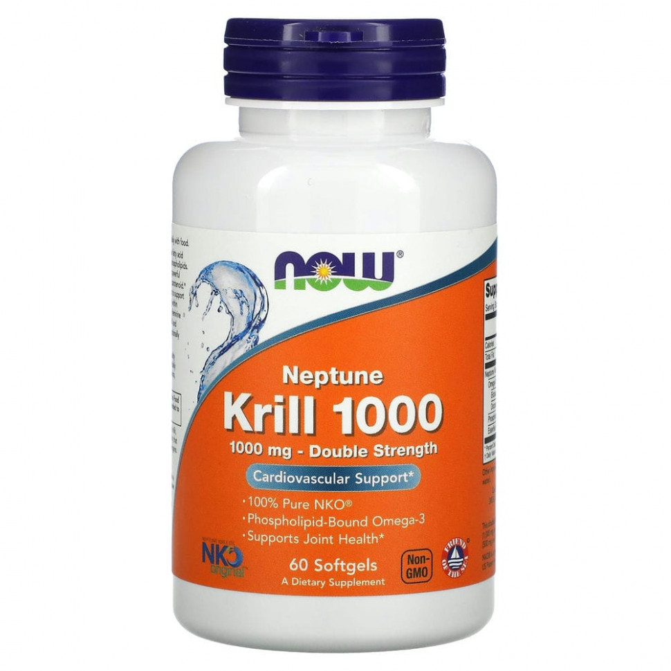 ���� ������ (Iherb) NOW Foods, �������� ��� Neptune Krill 1000, ������� �������������, 1000 ��, 60 ������ ����������� ������, ������ �� 6220 ���
