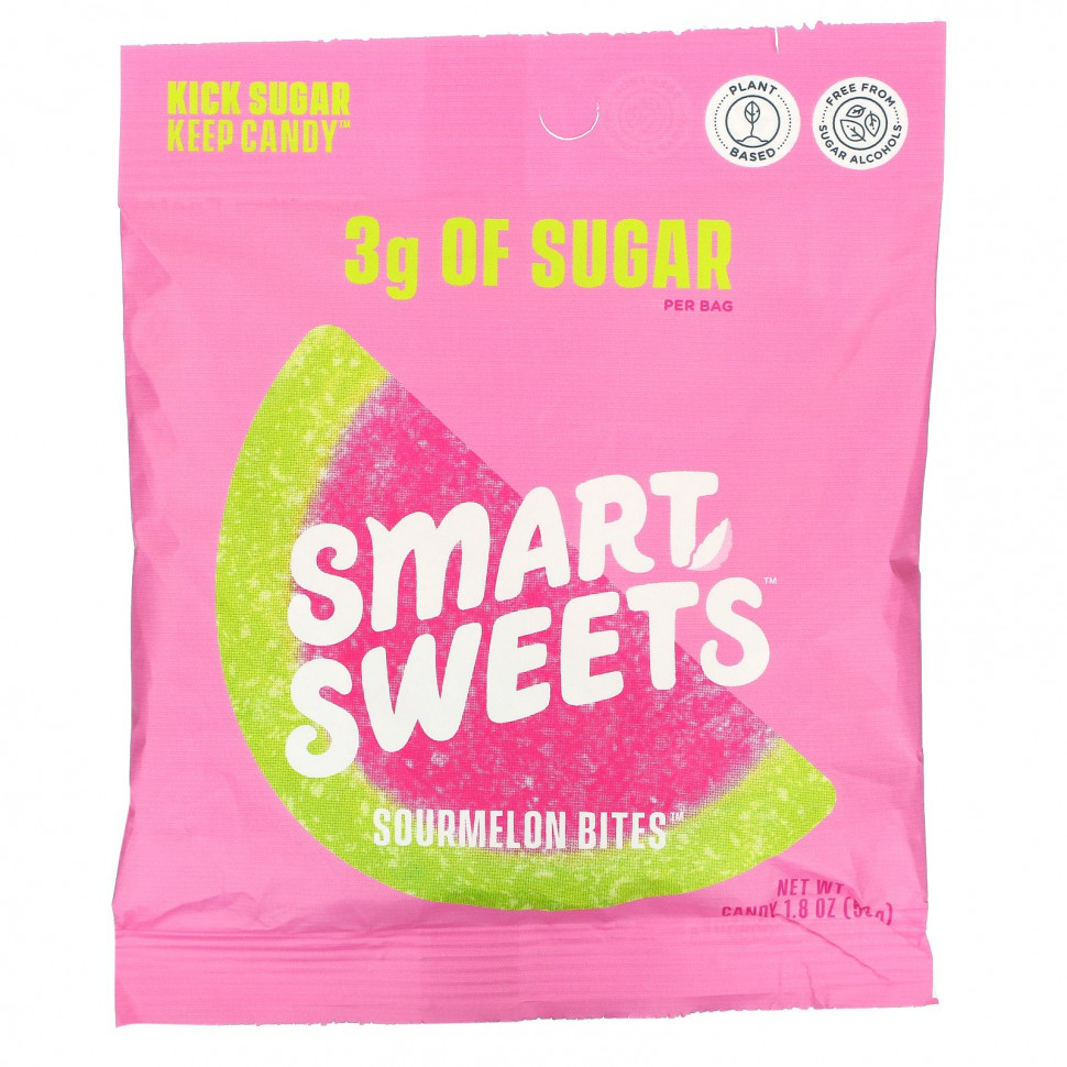   (Iherb) SmartSweets, Sourmelon Bites, 1.8 oz (50 g)    -     , -, 