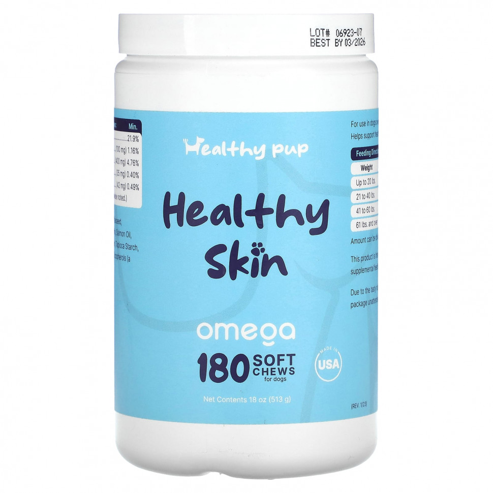   (Iherb) Healthy Pup, Healthy Skin, Omega,  , 180  , 513  (18 )    -     , -, 