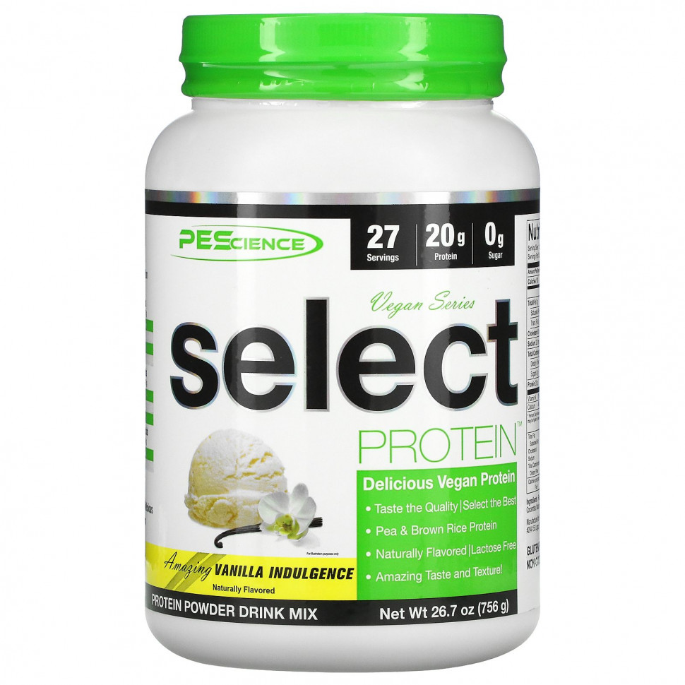���� ������ (Iherb) PEScience, Vegan Series, Select Protein, ���� ������, 756 � (26,7 �����), ������ �� 7450 ���