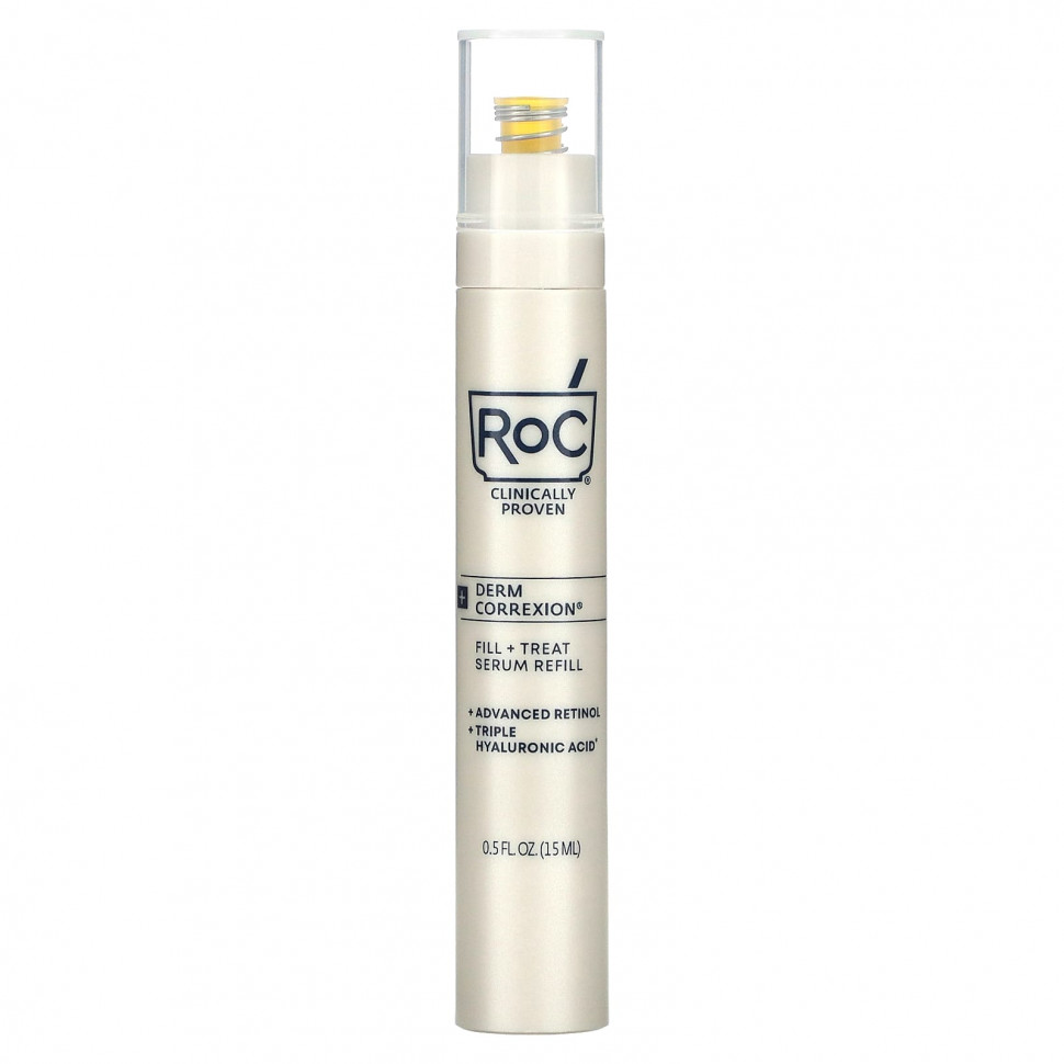   (Iherb) RoC, Derm Correxion, Fill + Treat Serum, Refill, 0.5 fl oz (15 ml)    -     , -, 