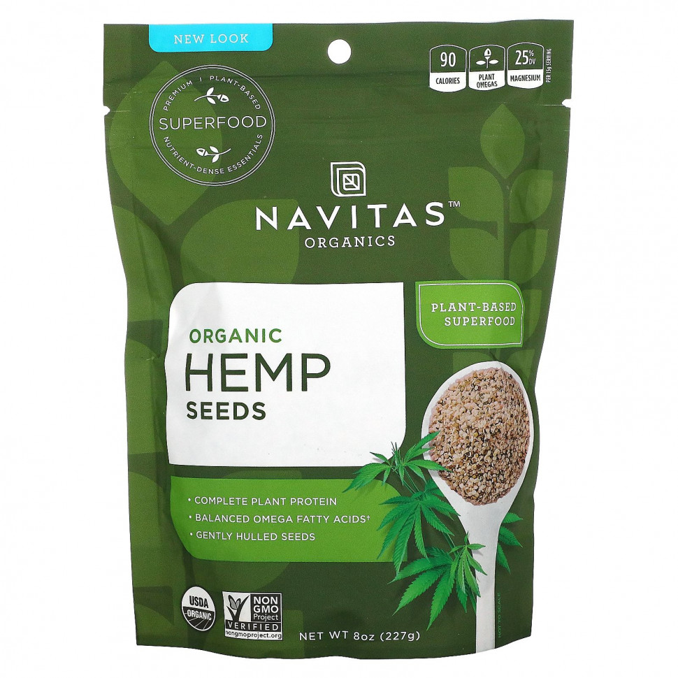   (Iherb) Navitas Organics, Organic Hemp Seeds (  ), 227  (8 )    -     , -, 