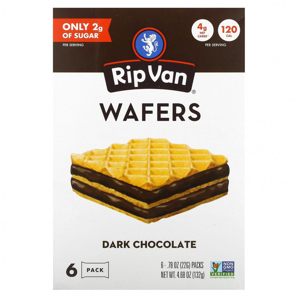 ���� ������ (Iherb) Rip Van Wafels, ������ �������, 6 ��������� �� 22 � (0,78 �����), ������ �� 1360 ���