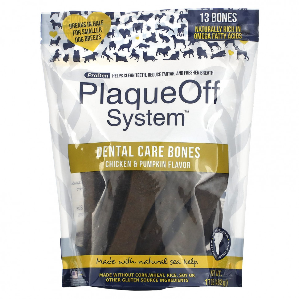   (Iherb) ProDen, PlaqueOff System, Dental Care Bones,  ,   , 13 , 482  (17 )    -     , -, 