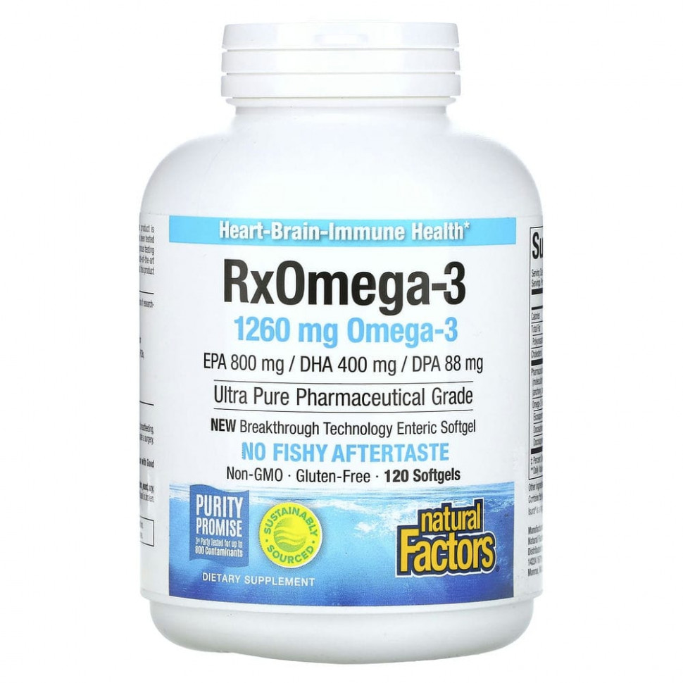   (Iherb) Natural Factors, Rx Omega-3, 120   Enteripure    -     , -, 