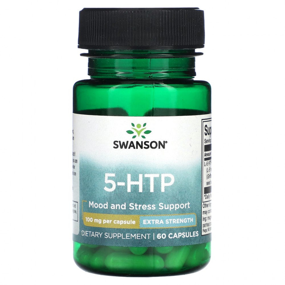 ���� ������ (Iherb) Swanson, 5-HTP, ���������� ���� ��������, 100 ��, 60 ������, ������ �� 1390 ���