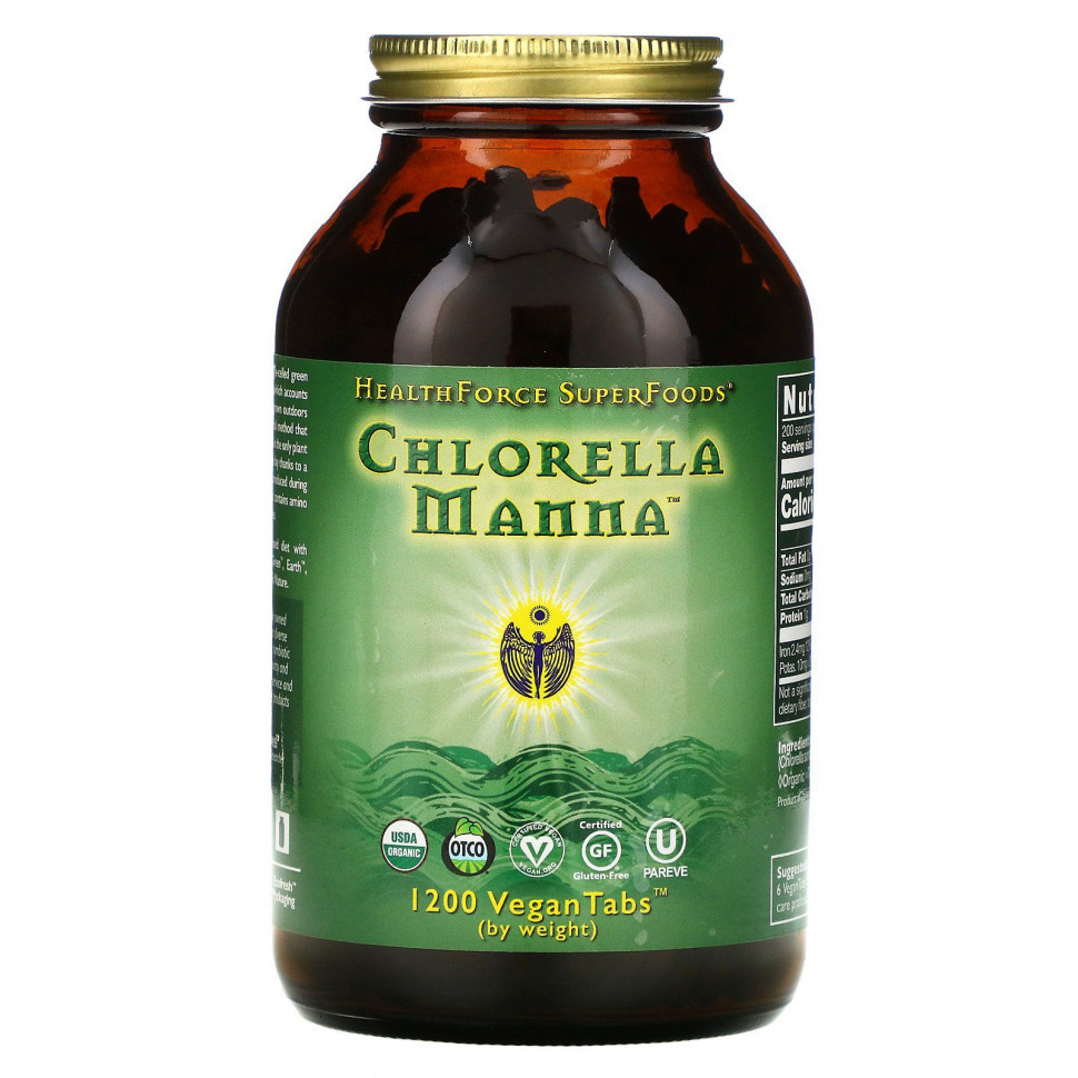 ���� ������ (Iherb) HealthForce Superfoods, Chlorella Manna, ������� � ���������, 1200 ��������� ��������, ������ �� 13010 ���