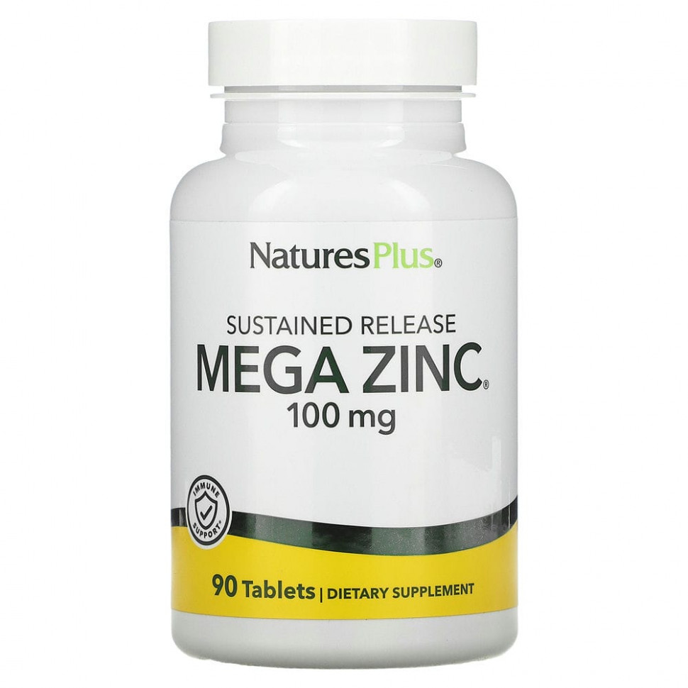 ���� ������ (Iherb) NaturesPlus, Mega Zinc, ���������� �������������, 100 ��, 90 ��������, ������ �� 3710 ���