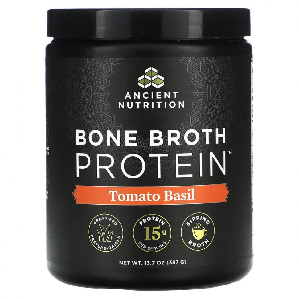 ���� ������ (Iherb) Dr. Axe / Ancient Nutrition, Bone Broth Protein, �������� �������, 387 � (13,7 �����), ������ �� 7530 ���