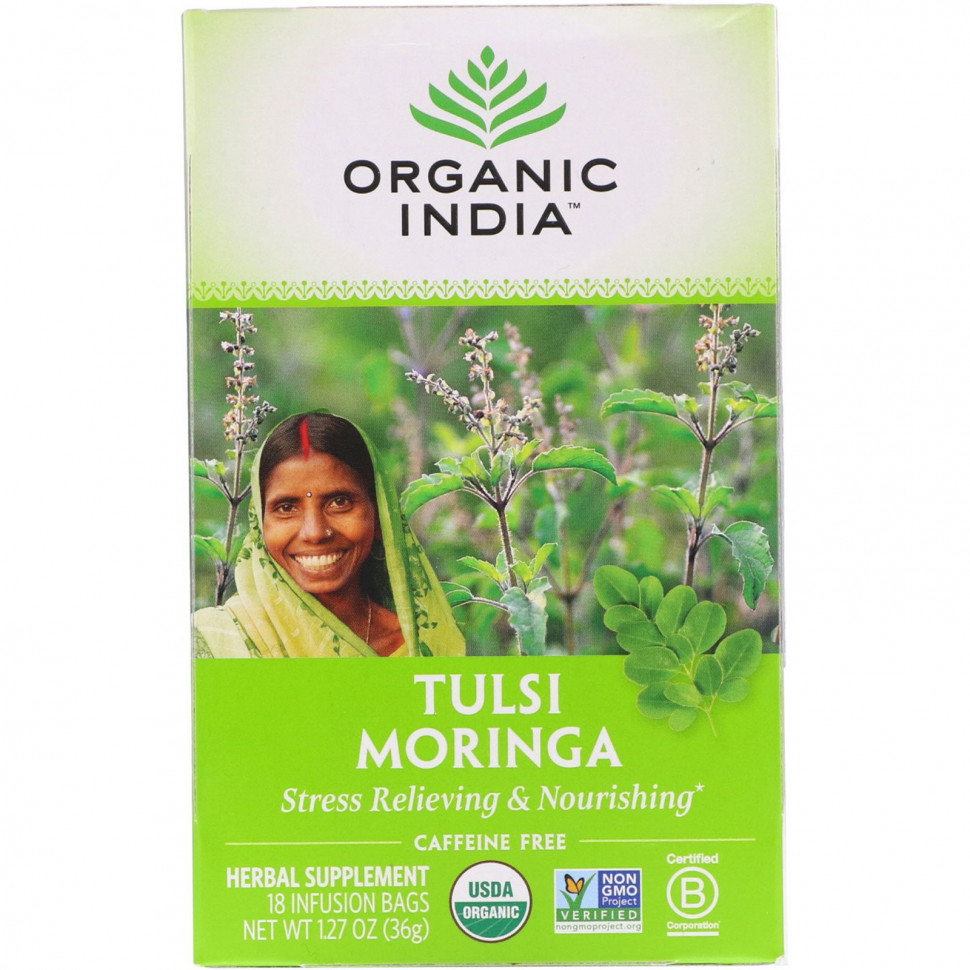   (Iherb) Organic India, Tulsi Tea, Moringa,  , 18   , 1,27  (36 )    -     , -, 