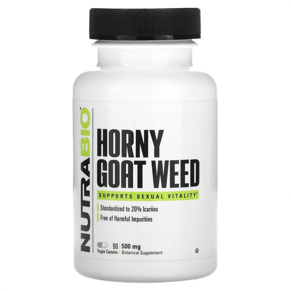 ���� ������ (Iherb) Nutrabio Labs, Horny Goat Weed, 500 ��, 90 ������������ ������, ������ �� 3160 ���