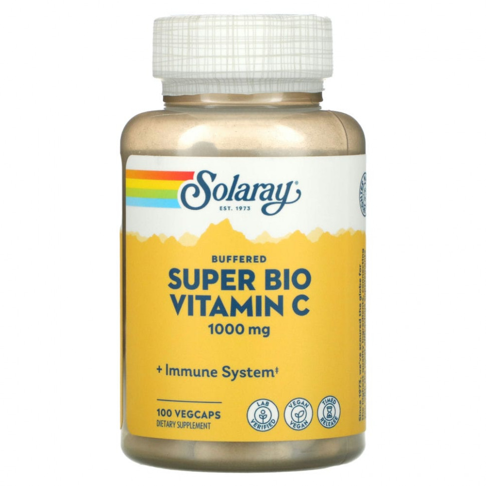 ���� ������ (Iherb) Solaray, Super Bio Vitamin C, ������� C ���������� �������������, 100 �������������� ������, ������ �� 2050 ���