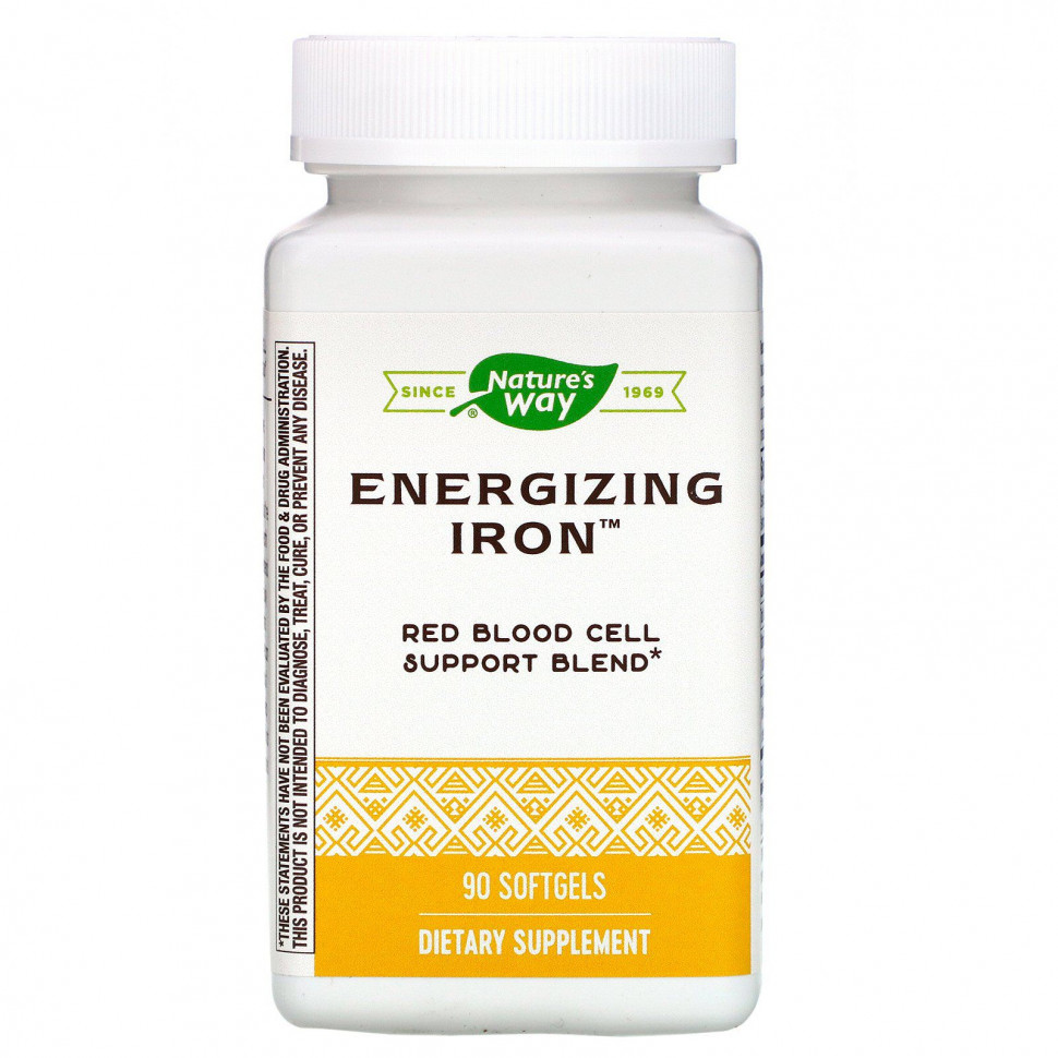 ���� ������ (Iherb) Nature's Way, Energizing Iron, ������� � ������� �������, 90 ������ ����������� ������, ������ �� 3640 ���