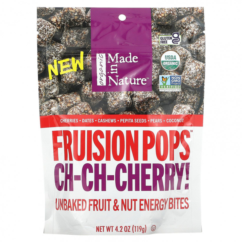 ���� ������ (Iherb) Made in Nature, Organic Fruision Pops, Ch-Ch-Cherry, ������������ ��������� �������, �����, 119 �, 4,2 �����), ������ �� 950 ���