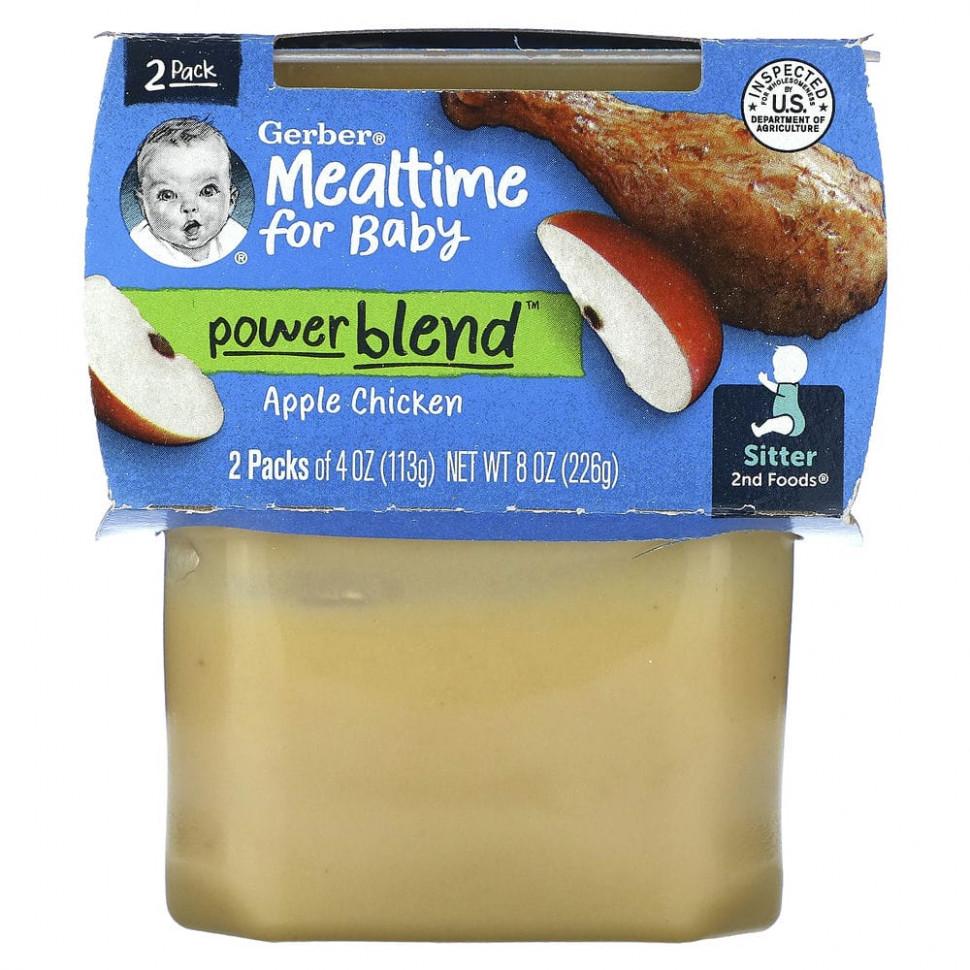 ���� ������ (Iherb) Gerber, Mealtime for Baby, PowerBlend, 2nd Foods, ������ � �������, 2 �������� �� 113 � (4 �����), ������ �� 750 ���