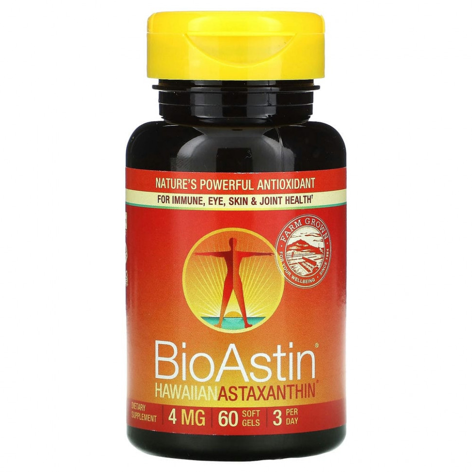 ���� ������ (Iherb) Nutrex Hawaii, BioAstin, ��������� �����������, 4 ��, 60 ������ ��������, ������ �� 3250 ���