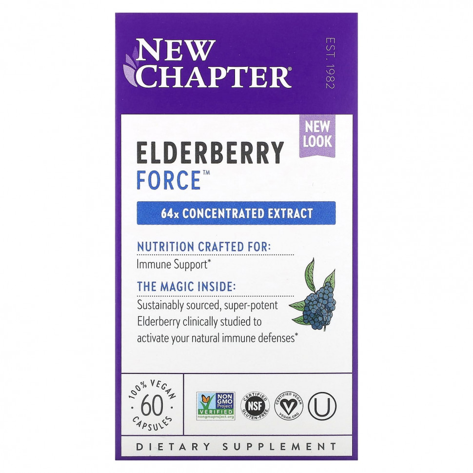 ���� ������ (Iherb) New Chapter, Elderberry Force, 60 ��������� ������, ������ �� 9640 ���